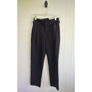 Le Musee | Women's Black High Waisted Belt Dress Pants Size Small